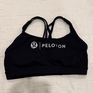 lululemon athletica x Peloton Black Sports Bra with White Logo